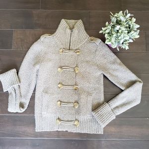 American Eagle Juniors military greige sweater